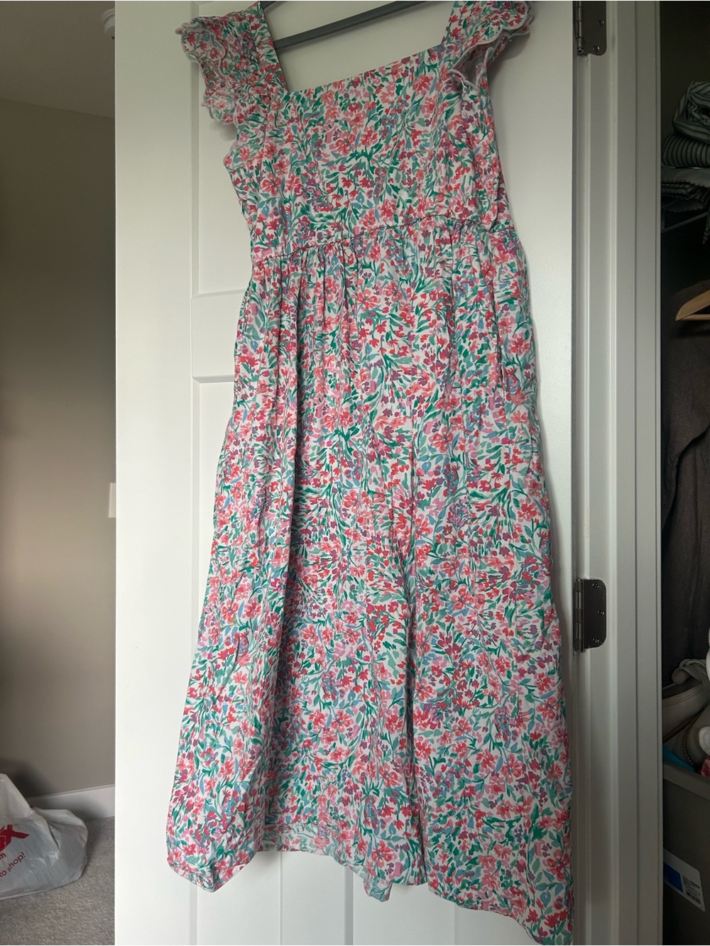 J.Crew midi floral dress with ruffle sleeves cottagecore - Picture 11 of 12